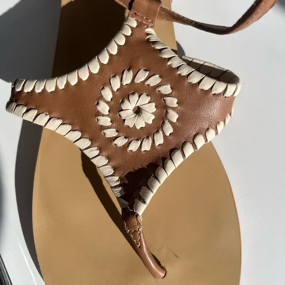 Jack Rogers sandals size 8, brown and white leather - Picture 10 of 14